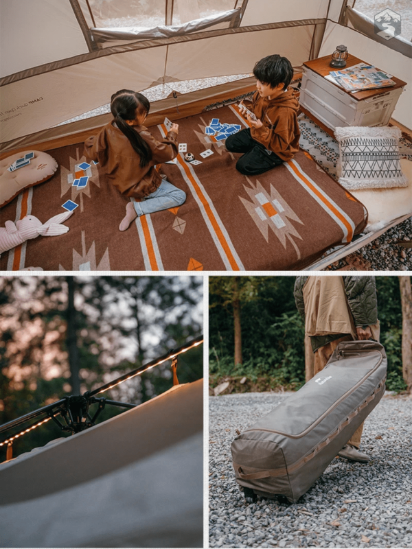 Toile de tente adaptée aux voyages en famille