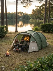 Tente tunnel pour 2 personnes, idéale pour le camping