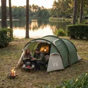 Tente tunnel pour 2 personnes, idéale pour le camping
