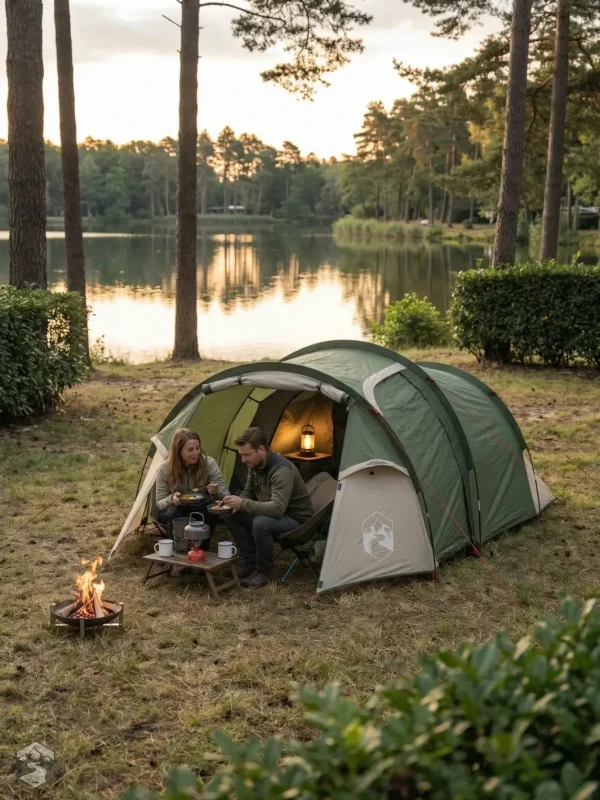 Tente tunnel pour 2 personnes, idéale pour le camping