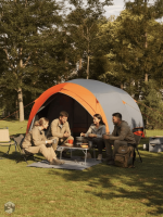 Tente tunnel spacieuse pour camping en famille